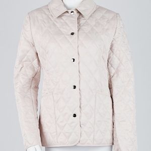 BURBERRY Pink Quilted Button Down Jacket, S